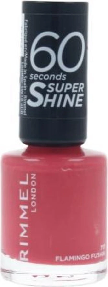 Rimmel London 60 Seconds Super Shine Nagellak - 717 Flamingo Fuchsia - Afbeelding 9