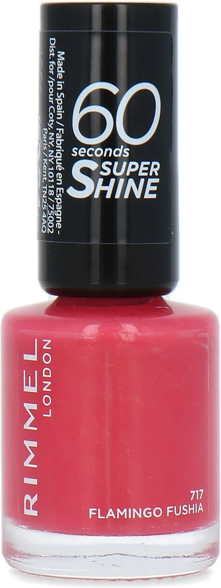 Rimmel London 60 Seconds Super Shine Nagellak - 717 Flamingo Fuchsia - Afbeelding 6