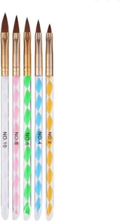 Evvie Acryl Penselen Voor Kunstnagels En Nailart - Set Van 5