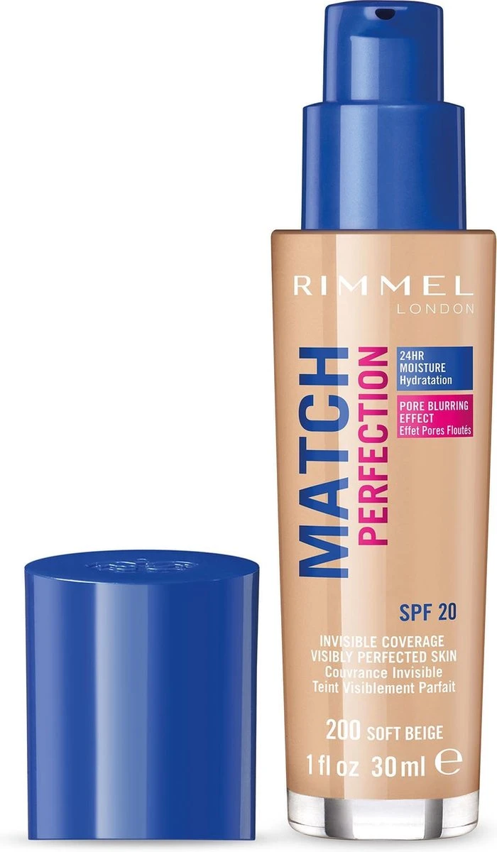 Rimmel London Match Perfection Foundation - 200 Soft Beige - Beige - Afbeelding 3