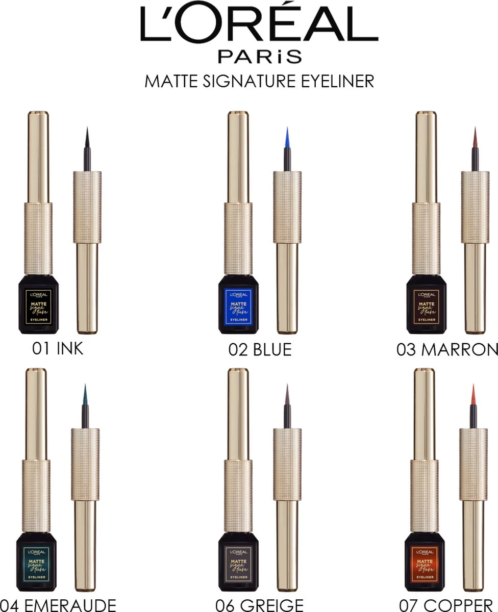 L'Oréal Paris Matte Signature Eyeliner Van Superliner – Matte Liquid Eyeliner – Waterproof - 06 Greige Signature – Grijs - Afbeelding 7