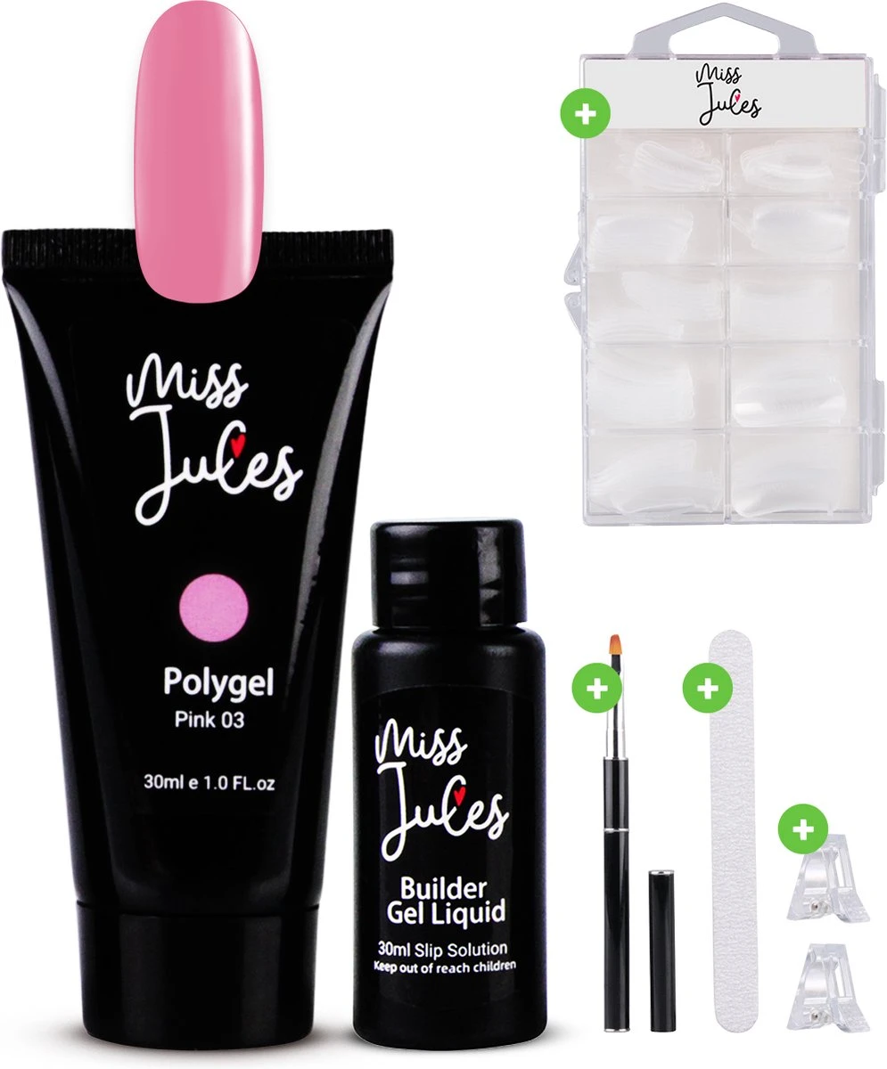 Miss Jules® Polygel Kit - 30 Ml Pink - Polygel Nagels Starterspakket – Polygel Set Incl. Instructievideo (NL) – Polygel Starters Kit